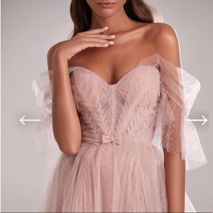 Misty rose tulle sparkly blush gown 🎀
